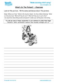 Worksheets for kids - what’s in the picture – classroom